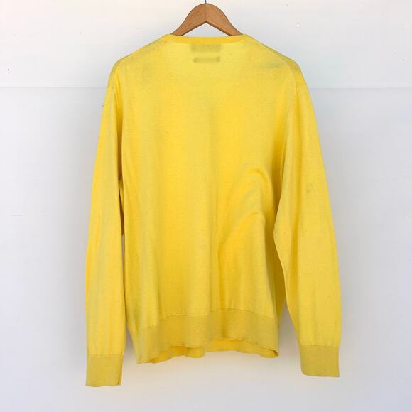 Vintage Polo Ralph Lauren Men’s Cotton Cashmere V-Neck Sweater Yellow XL - Picture 3 of 9